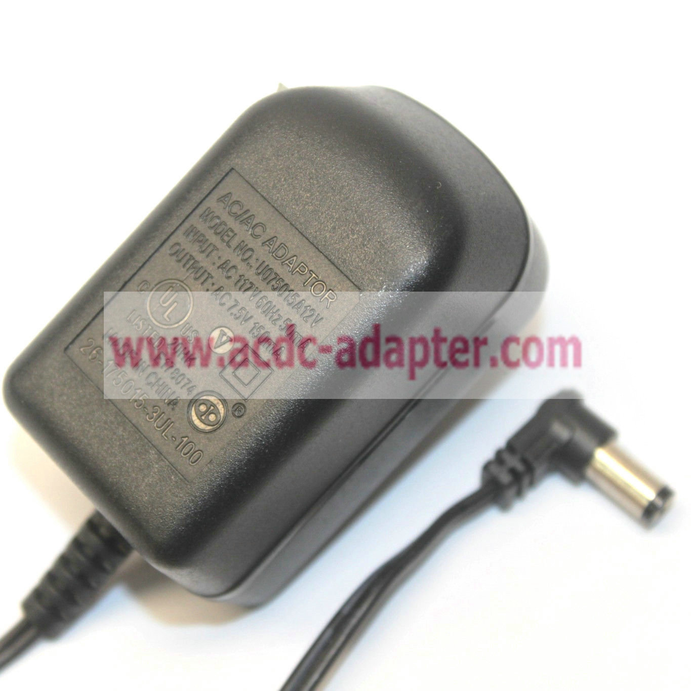 New 7.5 Volt 150mA AC Adapter U075015A12V Direct Plug-In Charger Power Supply New 7.5 Volt 150mA AC Adapter U075015A12V Direct Plug-In Charger Power Supply
